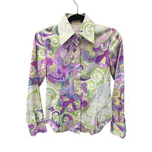 Etro Women’s Shirt S US | Multicolor Paisley Cotton Blend | Made in Italy